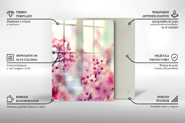 Glasskärbräda med mörk trädesign