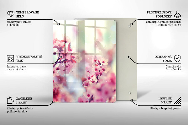 Glasskärbräda med mörk trädesign