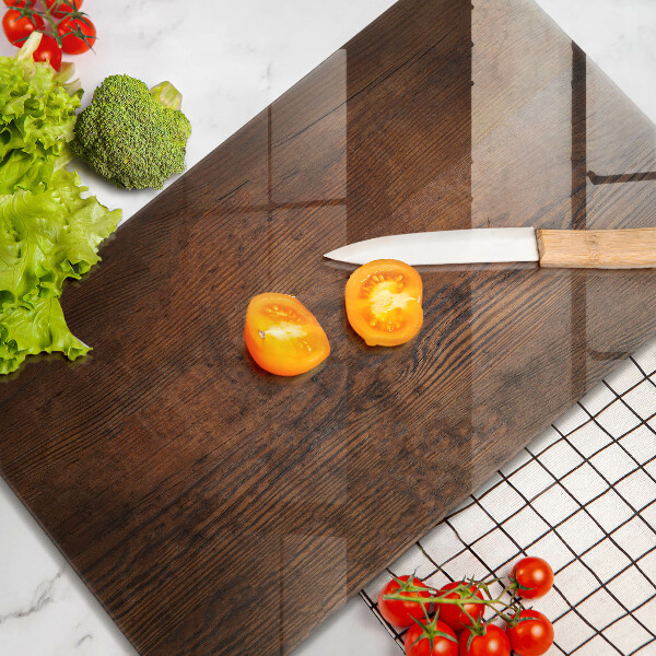 Glasskärbräda Mörk träskiva