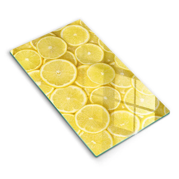 Skärbräda i glas med citronmotiv