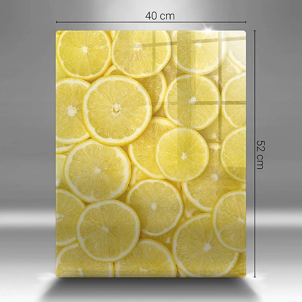 Skärbräda i glas med citronmotiv