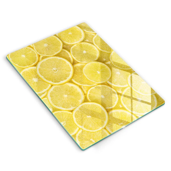 Skärbräda i glas med citronmotiv