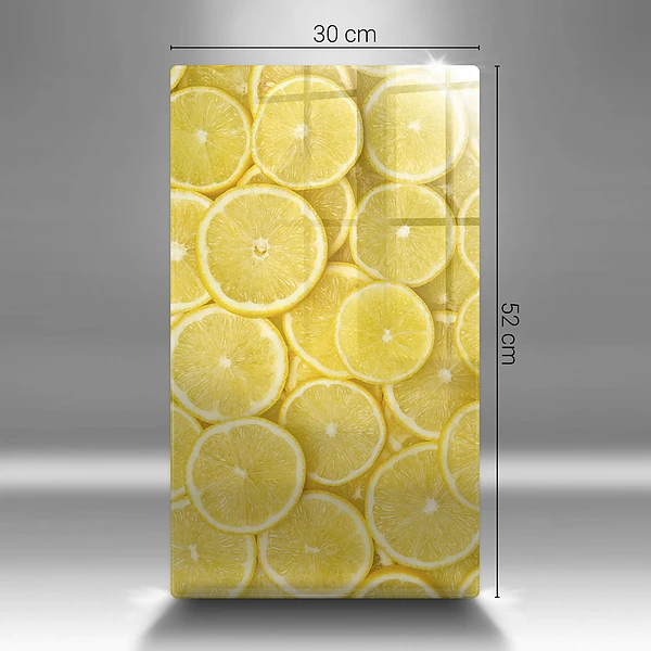 Skärbräda i glas med citronmotiv