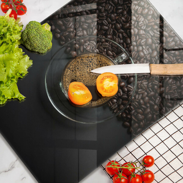 Glasskärbräda Kaffe och bönor