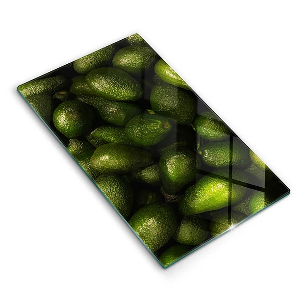 Glasskärbräda med avokadomotiv