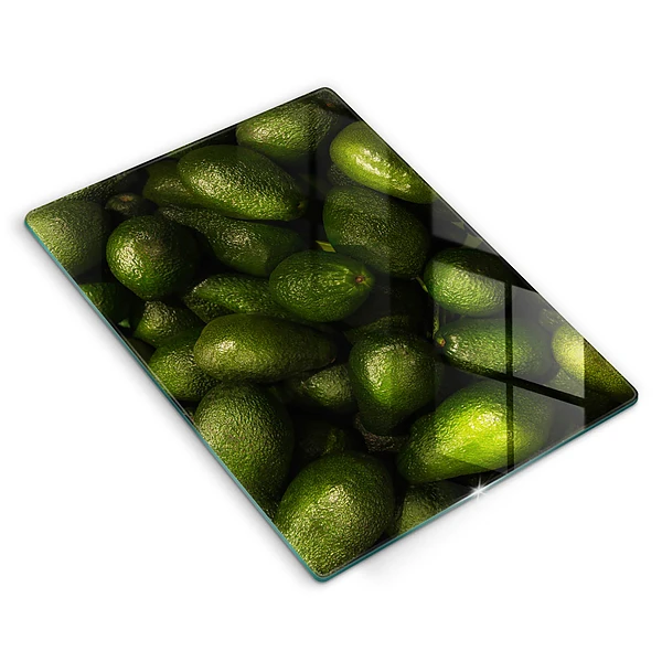 Glasskärbräda med avokadomotiv