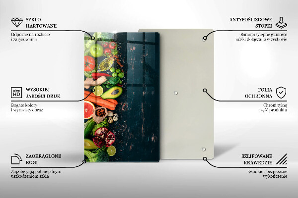 Glasskärbräda Frukt och grönsaker