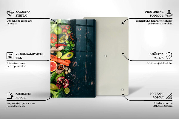 Glasskärbräda Frukt och grönsaker