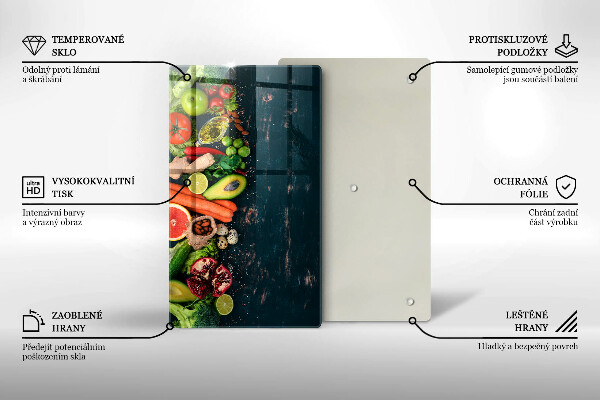Glasskärbräda Frukt och grönsaker