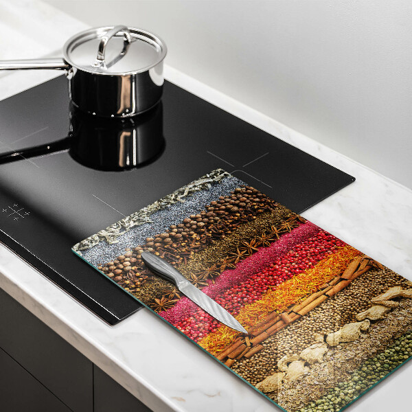 Glasskärbräda Färgglada kryddor