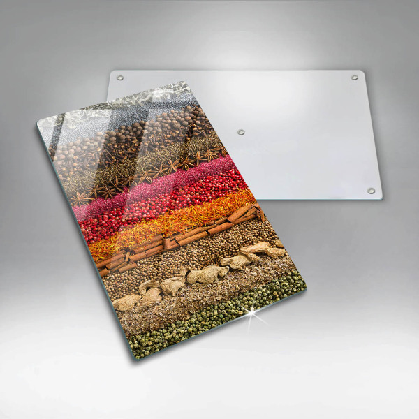 Glasskärbräda Färgglada kryddor