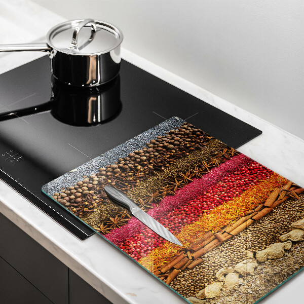 Glasskärbräda Färgglada kryddor