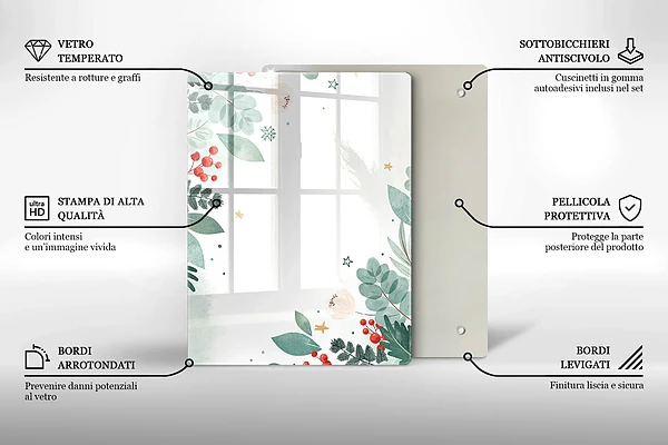 Skärbräda i glas med abstrakt mönster