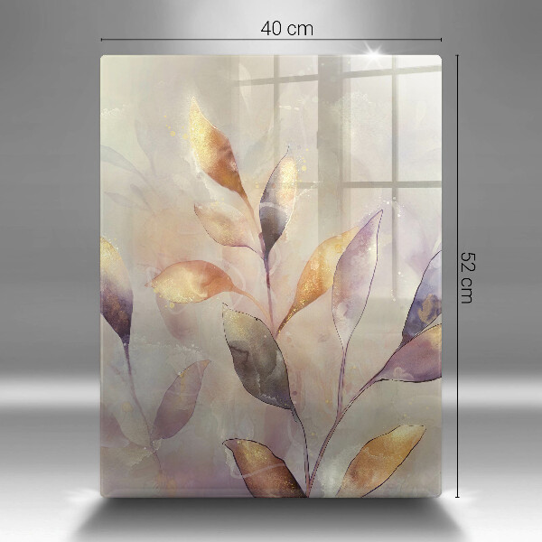 Glasskärbräda Målade boho löv