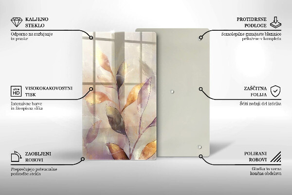 Glasskärbräda Målade boho löv