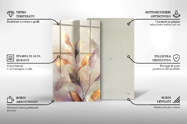 Glasskärbräda Målade boho löv