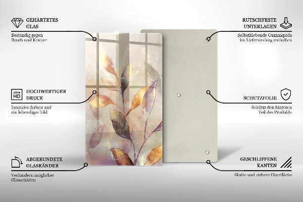 Glasskärbräda Målade boho löv