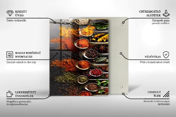 Glasskärbräda Målade boho löv