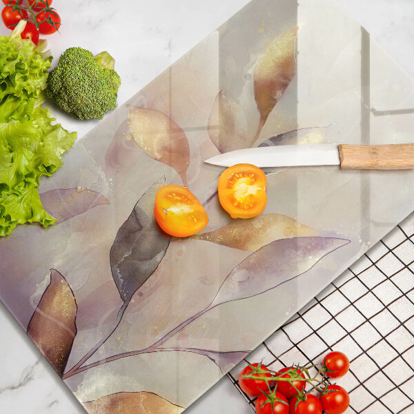 Glasskärbräda Målade boho löv