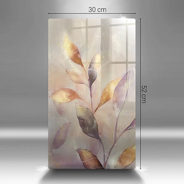 Glasskärbräda med målade boho-löv