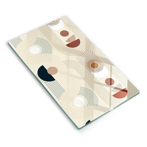Glasskärbräda med geometriska boho-former