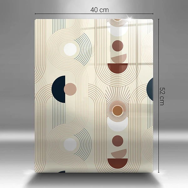 Glasskärbräda med geometriska boho-former