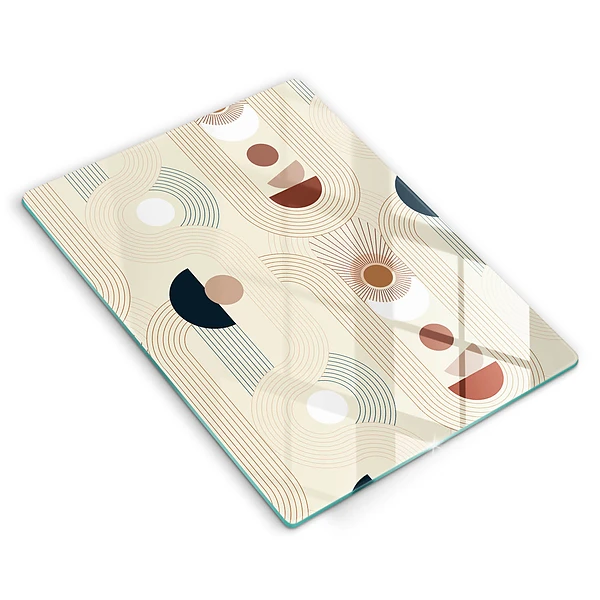 Glasskärbräda med geometriska boho-former