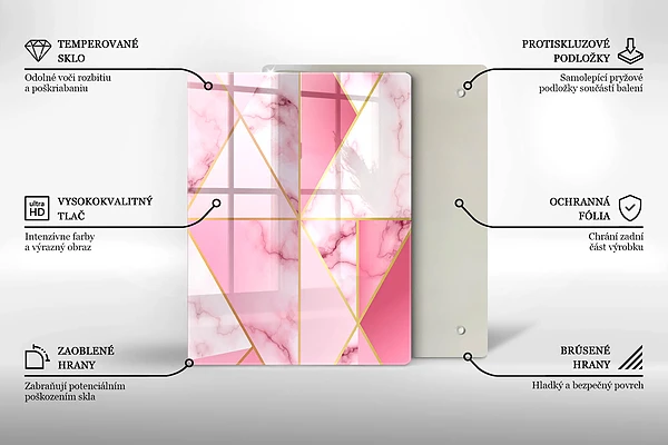 Glasskärbräda med geometriska boho-former