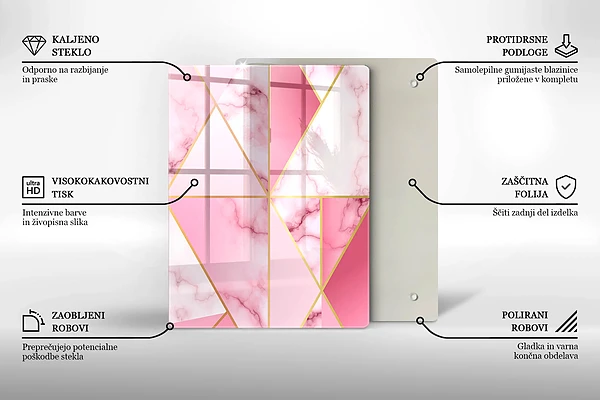 Glasskärbräda med geometriska boho-former