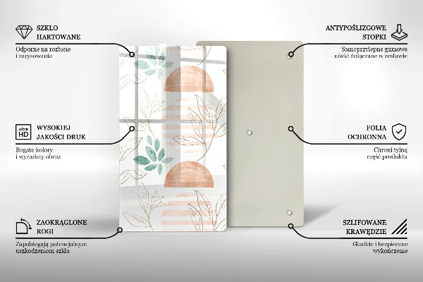 Glasskärbräda Boho lövmönster