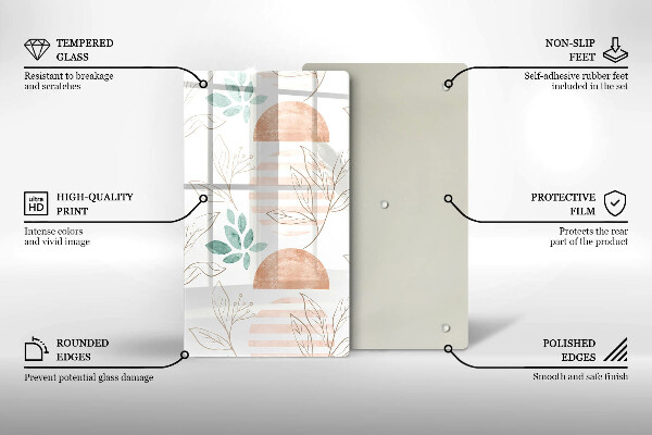 Glasskärbräda Boho lövmönster