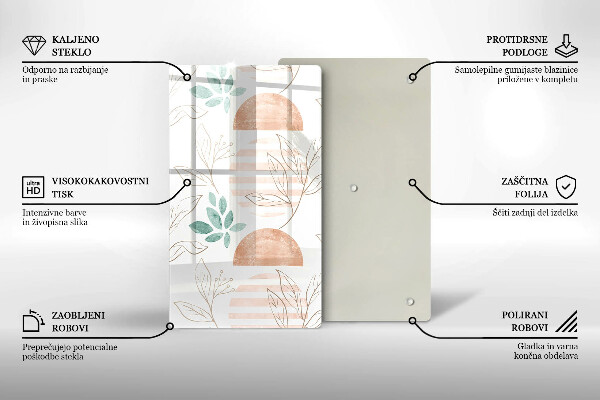 Glasskärbräda Boho lövmönster