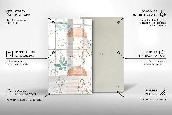 Glasskärbräda Boho lövmönster