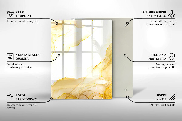 Glasskärbräda Boho lövmönster