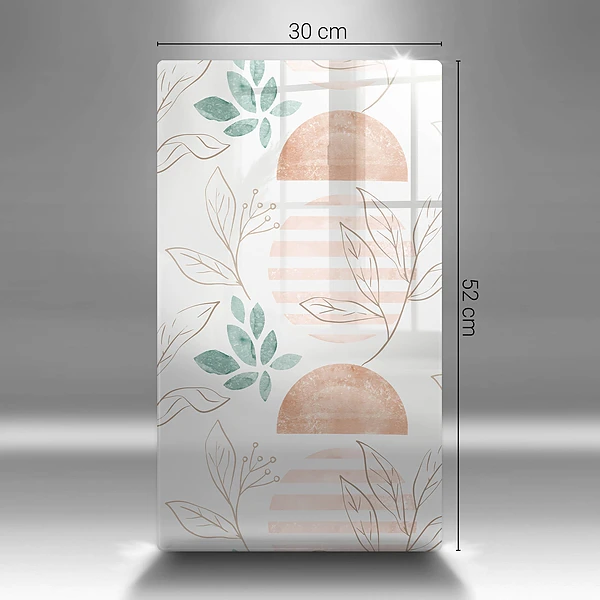 Skärbräda i glas med boho-lövmönster