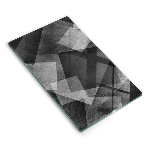 Glasskärbräda med geometrisk abstraktion