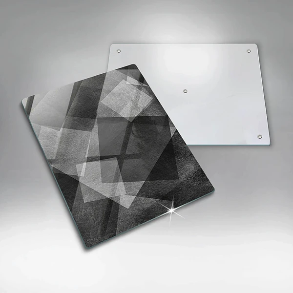 Glasskärbräda med geometrisk abstraktion