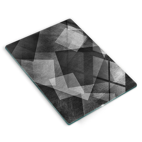 Glasskärbräda med geometrisk abstraktion