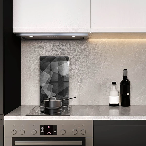 Glasskärbräda med geometrisk abstraktion