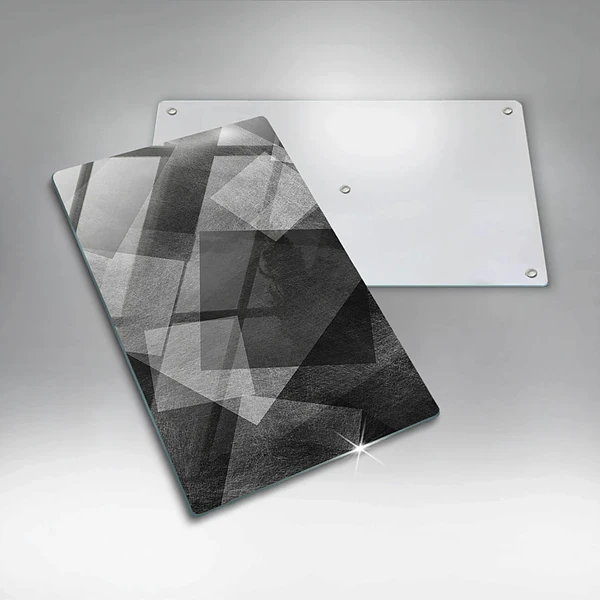 Glasskärbräda med geometrisk abstraktion