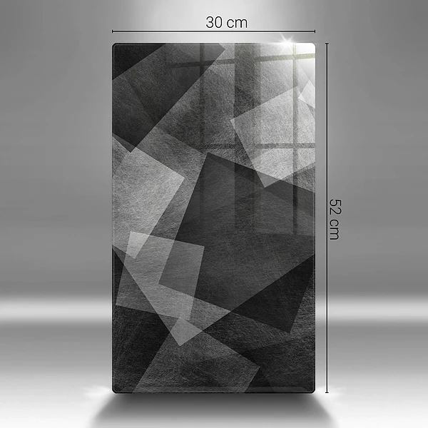 Glasskärbräda med geometrisk abstraktion