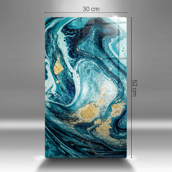 Glasskärbräda Blått abstrakt guld