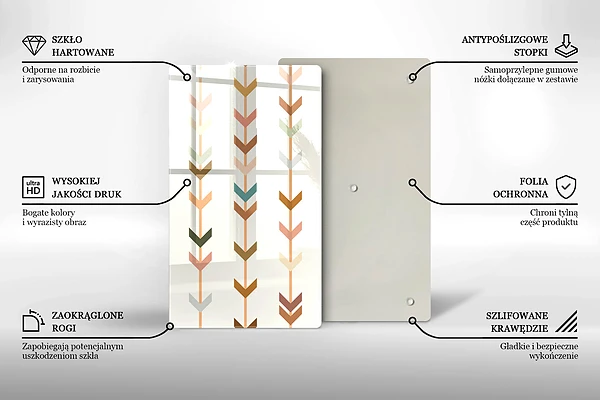 Glasskärbräda med geometriska element