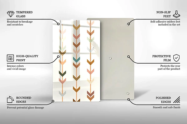 Glasskärbräda med geometriska element