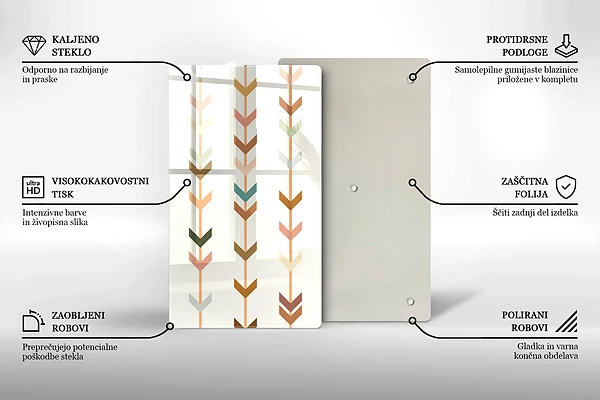Glasskärbräda med geometriska element