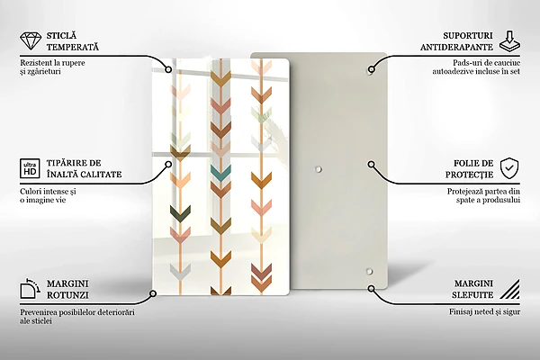 Glasskärbräda med geometriska element