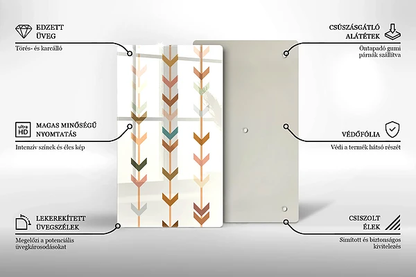 Glasskärbräda med geometriska element