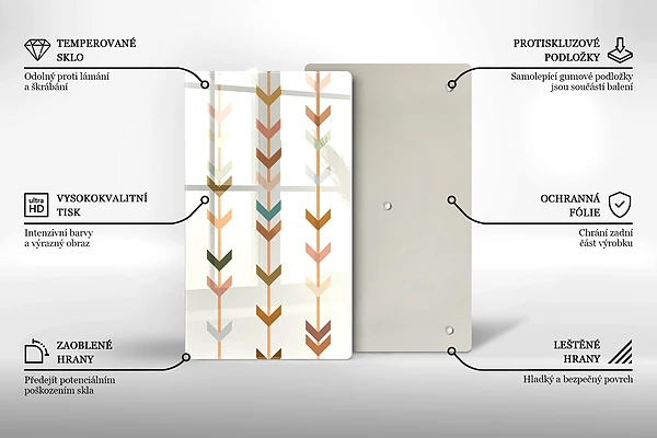 Glasskärbräda med geometriska element