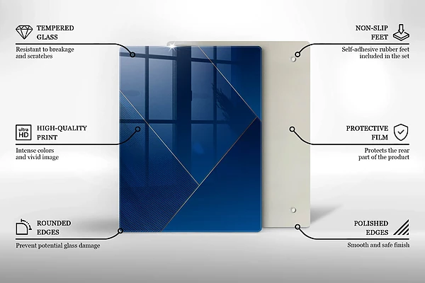 Glasskärbräda med geometriska element