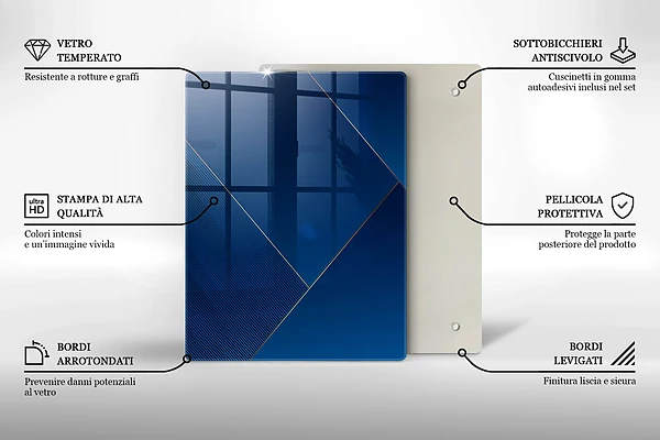 Glasskärbräda med geometriska element